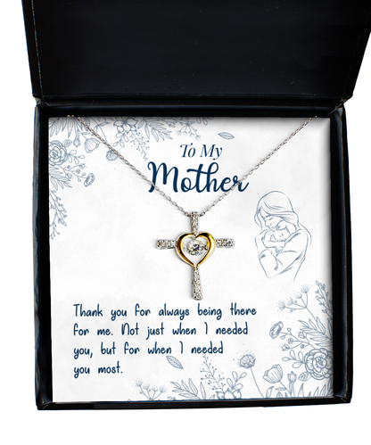 Thank You Gift To My Mother, Cross Dancing Necklace For Mother From Son, Mothers Day Gift Ideas, Mother  Bday Gifts From Daughter