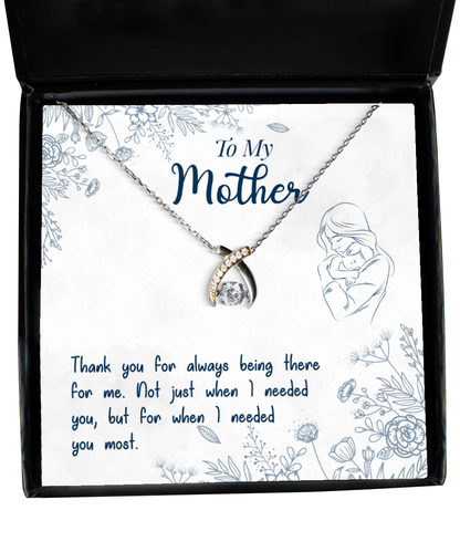 Thank You Gift To My Mother, Wishbone Dancing Necklace For Mother From Son, Mothers Day Gift Ideas, Mother  Bday Gifts From Daughter