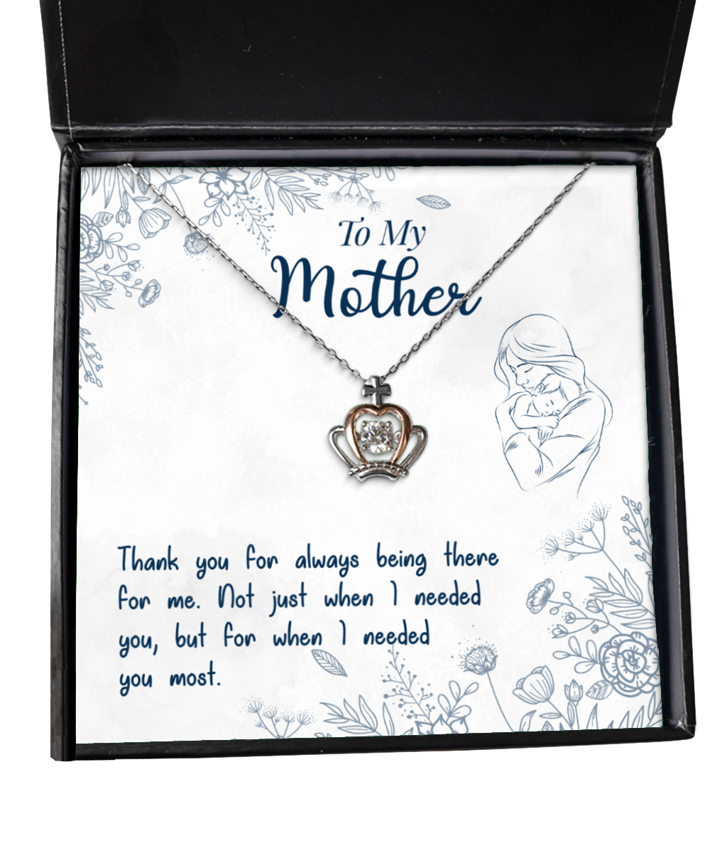 Thank You Gift To My Mother, Crown Pendant Necklace For Mother From Son, Mothers Day Gift Ideas, Mother  Bday Gifts From Daughter