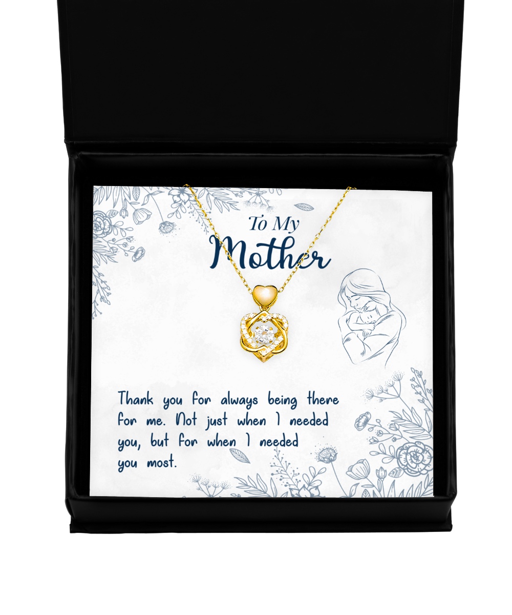 Thank You Gift To My Mother, Heart Knot Gold Necklace For Mother From Son, Mothers Day Gift Ideas, Mother  Bday Gifts From Daughter