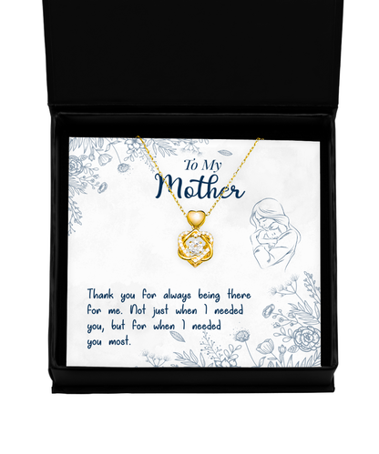 Thank You Gift To My Mother, Heart Knot Gold Necklace For Mother From Son, Mothers Day Gift Ideas, Mother  Bday Gifts From Daughter