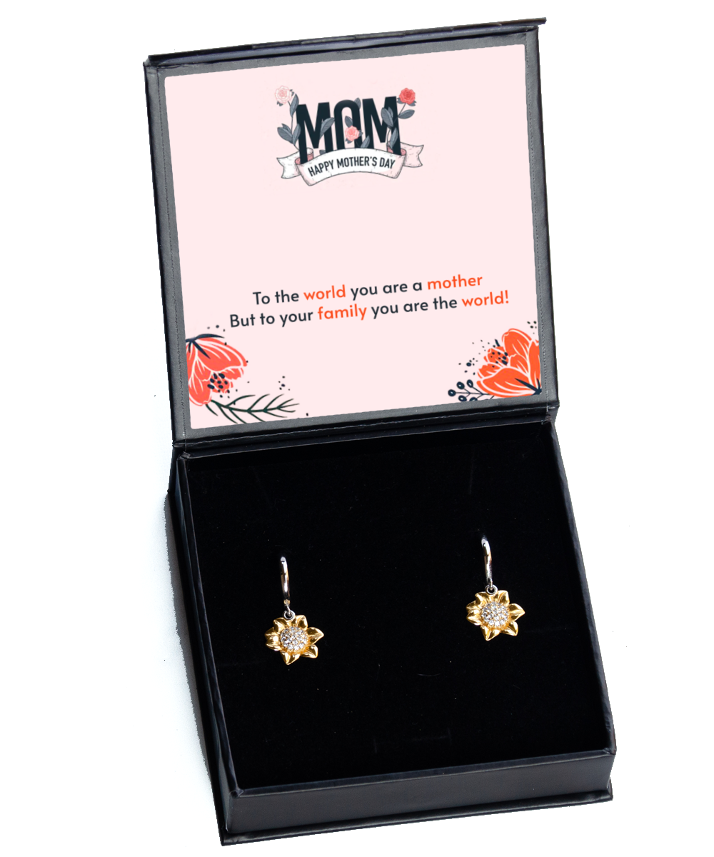 Happy Mother's Day Mom, Sunflower Earrings For Mom, Appreciation Gift To Mom From Daughter, Mom Jewelry Gift, I Love You Mom