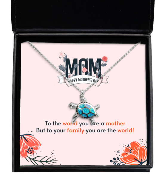 Happy Mother's Day Mom, Opal Turtle Necklace For Mom, Appreciation Gift To Mom From Daughter, Mom Jewelry Gift, I Love You Mom