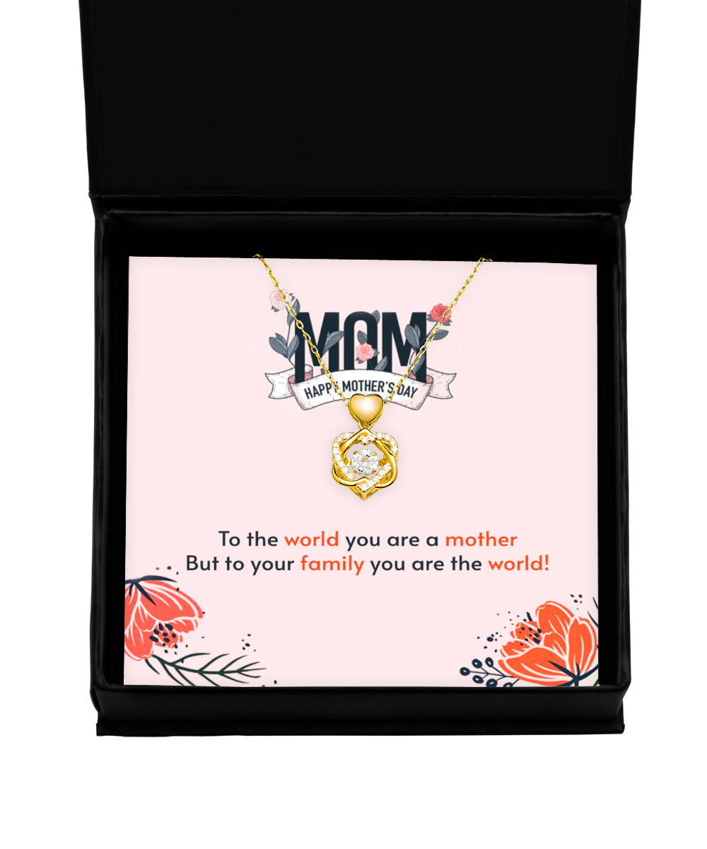 Happy Mother's Day Mom, Heart Knot Gold Necklace For Mom, Appreciation Gift To Mom From Daughter, Mom Jewelry Gift, I Love You Mom