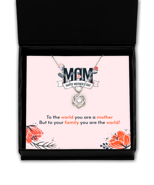 Happy Mother's Day Mom, Heart Knot Silver Necklace For Mom, Appreciation Gift To Mom From Daughter, Mom Jewelry Gift, I Love You Mom