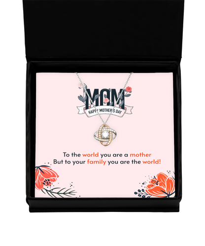 Happy Mother's Day Mom, Love Knot Rose Gold Necklace For Mom, Appreciation Gift To Mom From Daughter, Mom Jewelry Gift, I Love You Mom