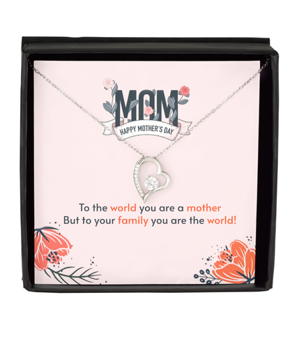 Happy Mother's Day Mom, Solitaire Crystal Necklace For Mom, Appreciation Gift To Mom From Daughter, Mom Jewelry Gift, I Love You Mom