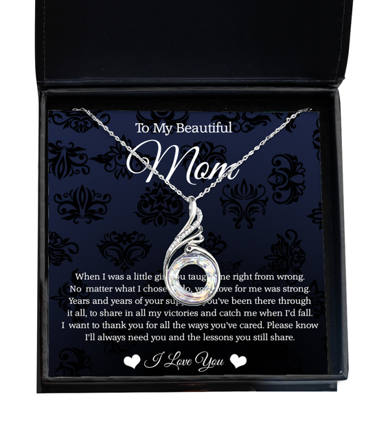 To My Beautiful Mom, Rising Phoenix Necklace For Mom, Thank You Gifts From Daughter To Mom, Mom Jewelry, Mother's Day Gift To Mom