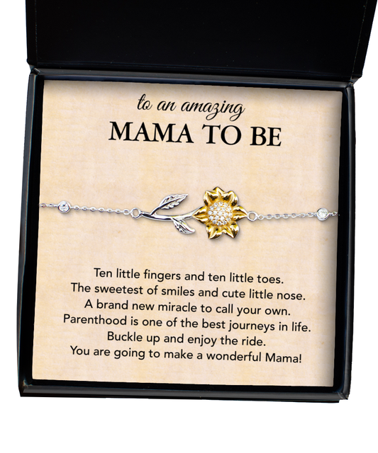 Pregnancy Gift For First Time Mama, Sunflower Bracelet For Mama To Be, Baby Shower Gift For First Time Mama, Mama To Be Gift