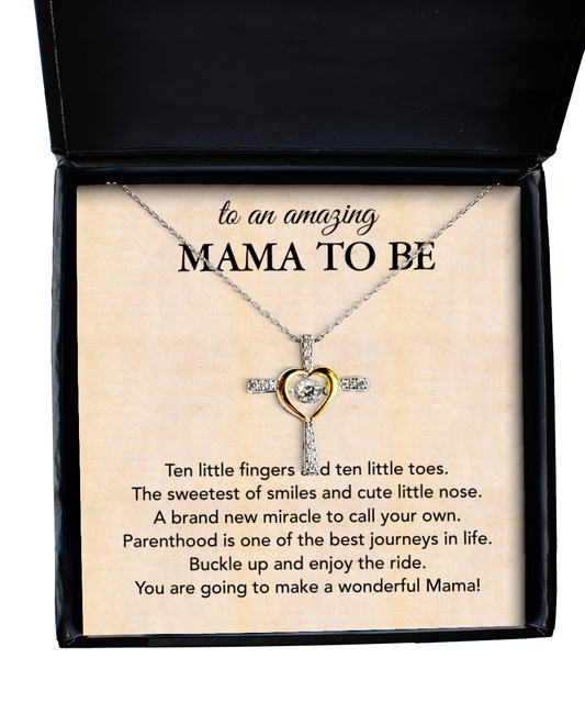 Pregnancy Gift For First Time Mama, Cross Dancing Necklace For Mama To Be, Baby Shower Gift For First Time Mama, Mama To Be Gift