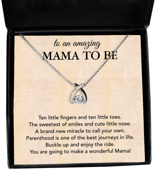 Pregnancy Gift For First Time Mama, Wishbone Dancing Necklace For Mama To Be, Baby Shower Gift For First Time Mama, Mama To Be Gift