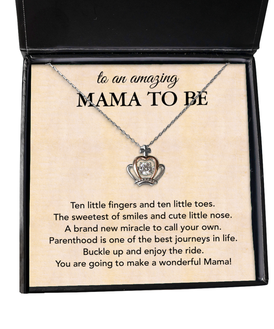 Pregnancy Gift For First Time Mama, Crown Pendant Necklace For Mama To Be, Baby Shower Gift For First Time Mama, Mama To Be Gift