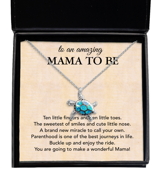 Pregnancy Gift For First Time Mama, Opal Turtle Necklace For Mama To Be, Baby Shower Gift For First Time Mama, Mama To Be Gift