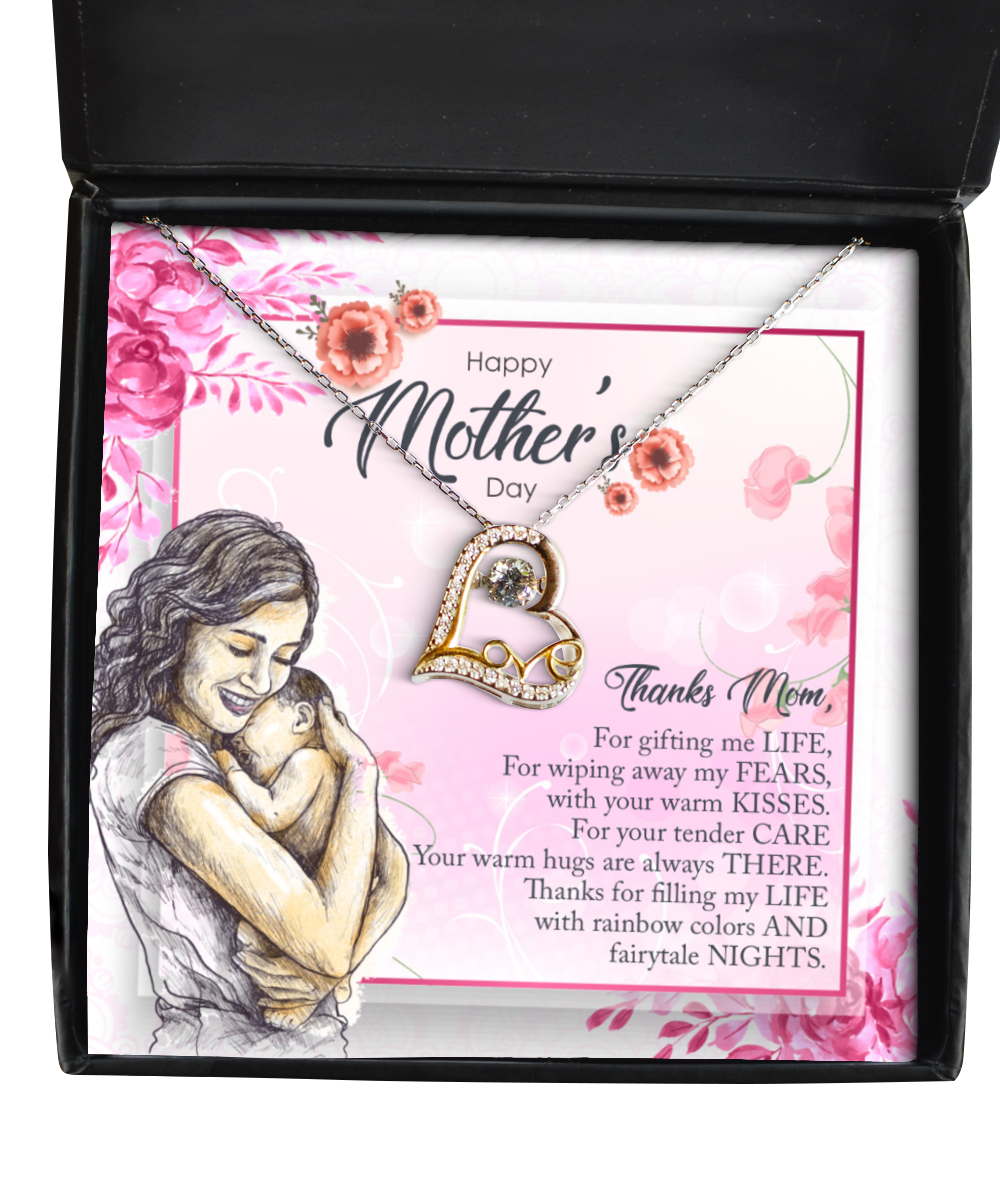 Happy Mother's Day Gift, Love Dancing Necklace For Mother, Thank You For Everything Gift For Mother, Gift With Love To My Mother