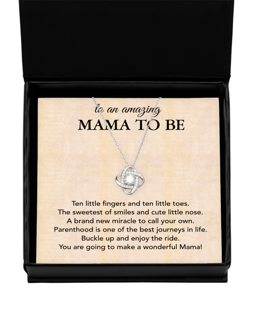 Pregnancy Gift For First Time Mama, Love Knot Silver Necklace For Mama To Be, Baby Shower Gift For First Time Mama, Mama To Be Gift