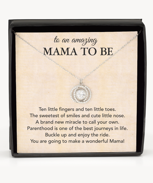 Pregnancy Gift For First Time Mama, Double Crystal Circle Necklace For Mama To Be, Baby Shower Gift For First Time Mama, Mama To Be Gift