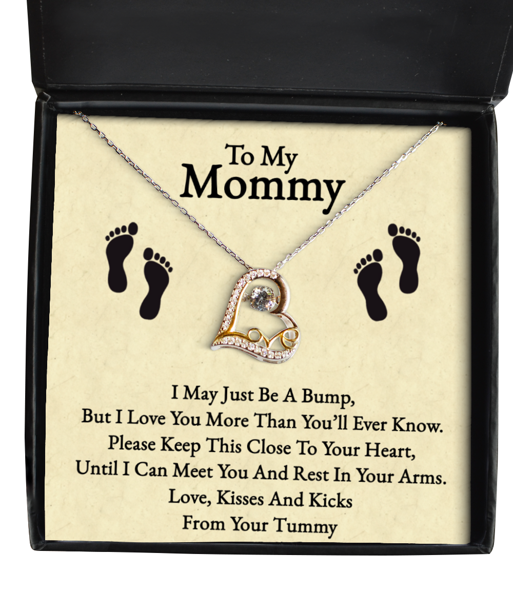 Mommy To Be Gift From Bump, Love Dancing Necklace For New Mommy, Baby Shower For Mommy To Be, Pregnancy Gift For First Time Mommy