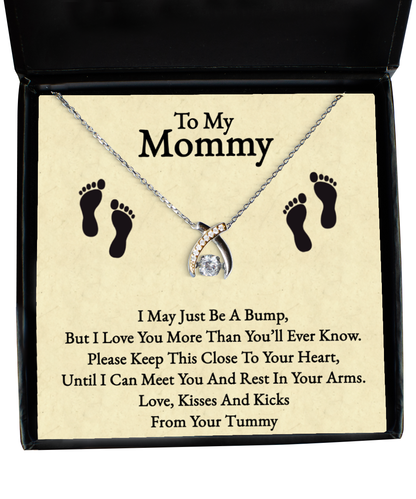 Mommy To Be Gift From Bump, Wishbone Dancing Necklace For New Mommy, Baby Shower For Mommy To Be, Pregnancy Gift For First Time Mommy