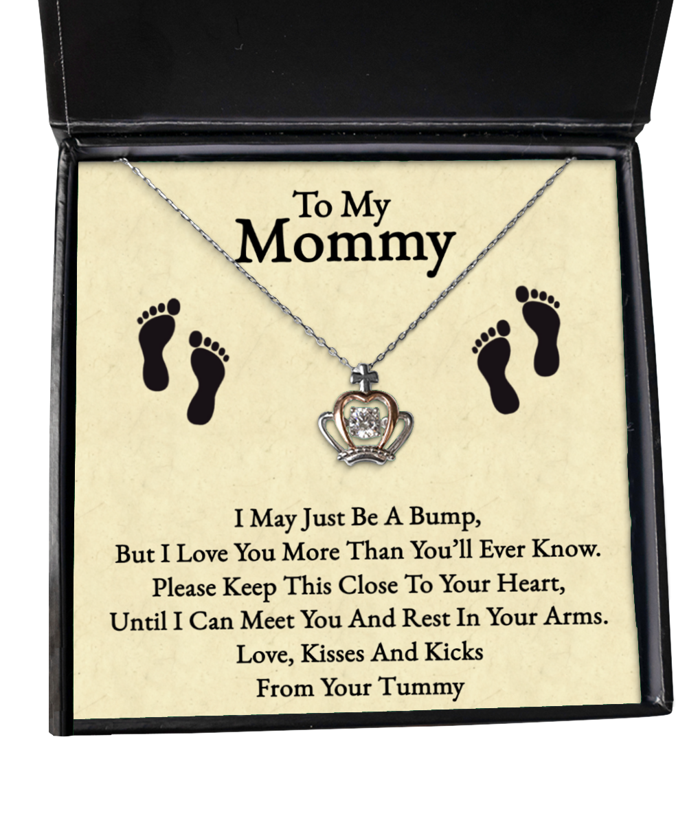 Mommy To Be Gift From Bump, Crown Pendant Necklace For New Mommy, Baby Shower For Mommy To Be, Pregnancy Gift For First Time Mommy