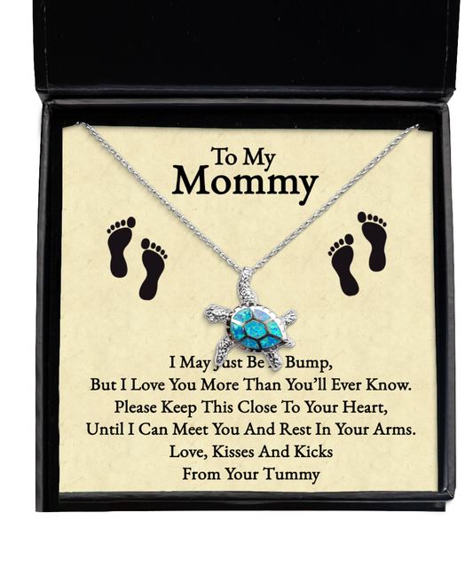 Mommy To Be Gift From Bump, Opal Turtle Necklace For New Mommy, Baby Shower For Mommy To Be, Pregnancy Gift For First Time Mommy