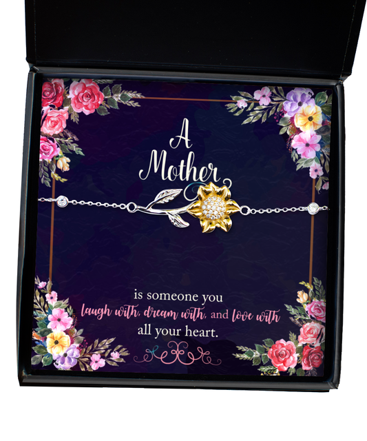 To My Mother Sunflower Bracelet, Mother's Day Gift, Mother Birthday Gift from Daughter, Thank You Gift For Mother, Mother's Love