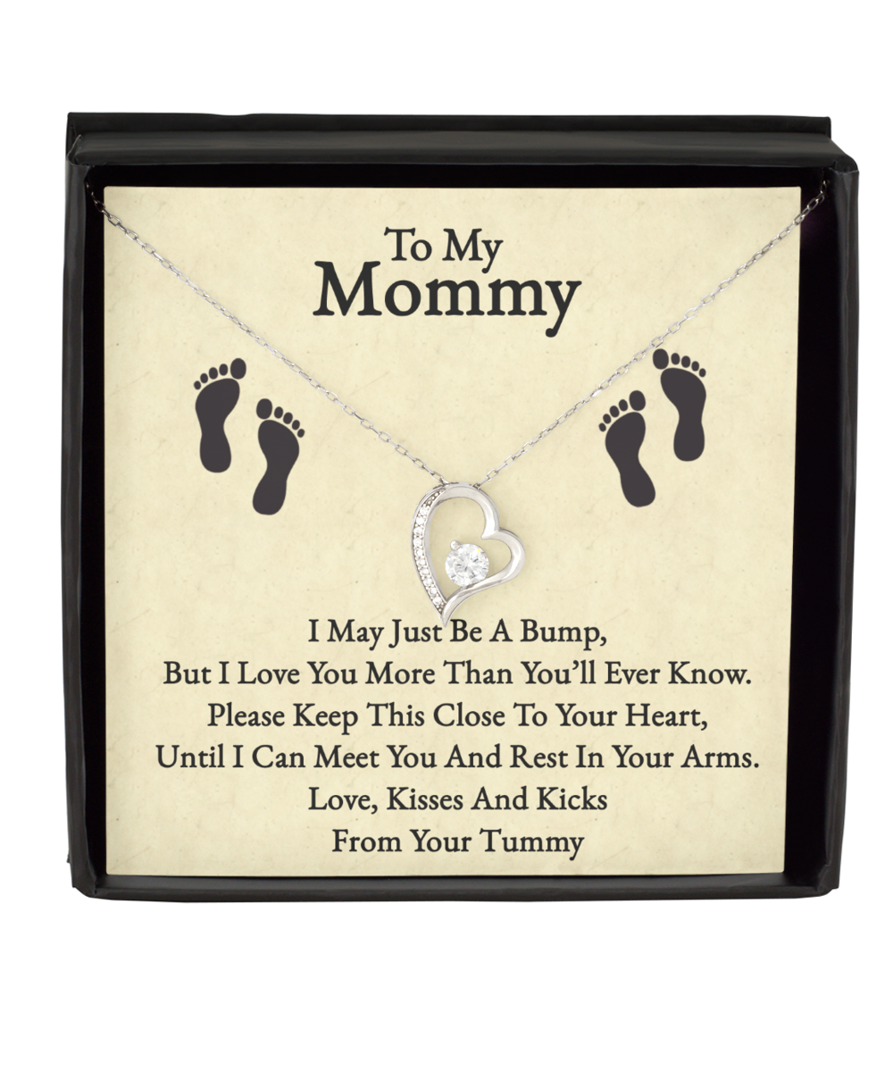 Mommy To Be Gift From Bump, Solitaire Crystal Necklace For New Mommy, Baby Shower For Mommy To Be, Pregnancy Gift For First Time Mommy