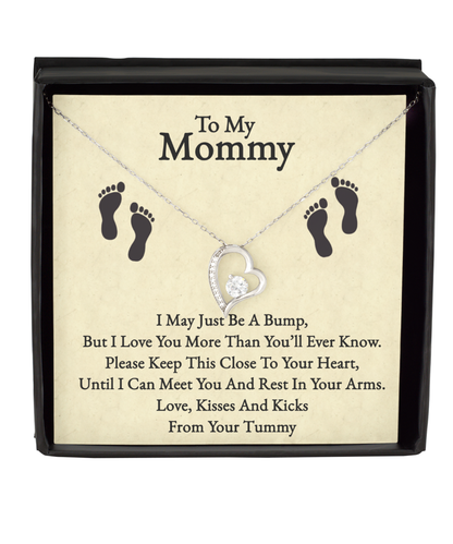 Mommy To Be Gift From Bump, Solitaire Crystal Necklace For New Mommy, Baby Shower For Mommy To Be, Pregnancy Gift For First Time Mommy