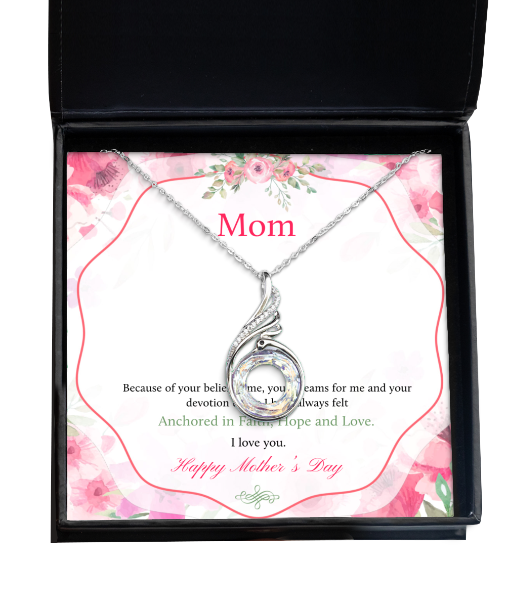 Happy Mother's Day Mom, Rising Phoenix Necklace For Mom, Appreciation Gift To Mom From Daughter, Mom Jewelry Gift, I Love You Mom