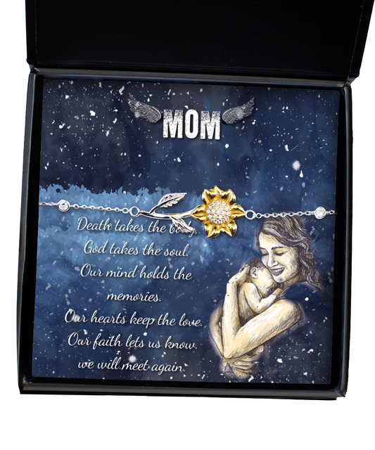 To My Angel Mom, Sunflower Bracelet To My Mom, I Love You Mom, Thoughtful Gifts For Mom, Mom Gift Ideas, Jewelry Gift For Mom