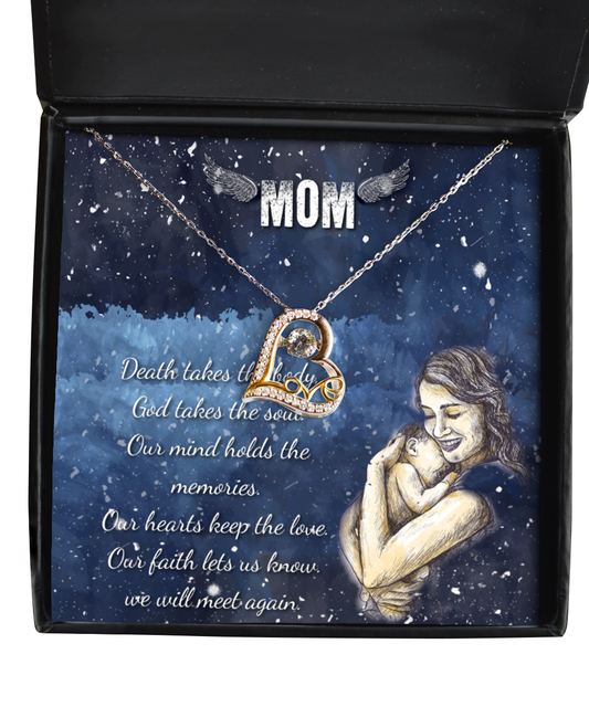 To My Angel Mom, Love Dancing Necklace To My Mom, I Love You Mom, Thoughtful Gifts For Mom, Mom Gift Ideas, Jewelry Gift For Mom