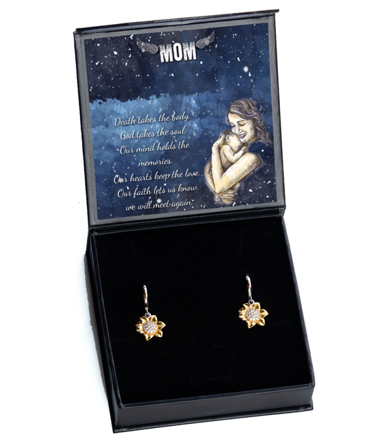 To My Angel Mom, Sunflower Earrings To My Mom, I Love You Mom, Thoughtful Gifts For Mom, Mom Gift Ideas, Jewelry Gift For Mom