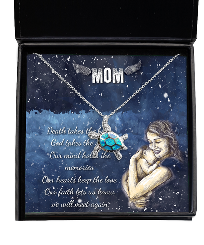 To My Angel Mom, Opal Turtle Necklace To My Mom, I Love You Mom, Thoughtful Gifts For Mom, Mom Gift Ideas, Jewelry Gift For Mom