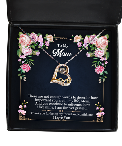 Forever Grateful To You Mom, Love Dancing Necklace For Mom, I Love You Mom, Birthday Gifts To My Mom, Thank You Gifts Mom