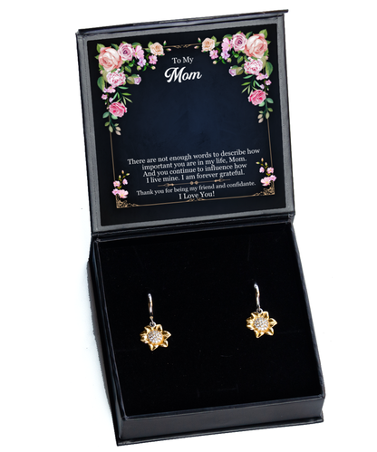 Forever Grateful To You Mom, Sunflower Earrings For Mom, I Love You Mom, Birthday Gifts To My Mom, Thank You Gifts Mom