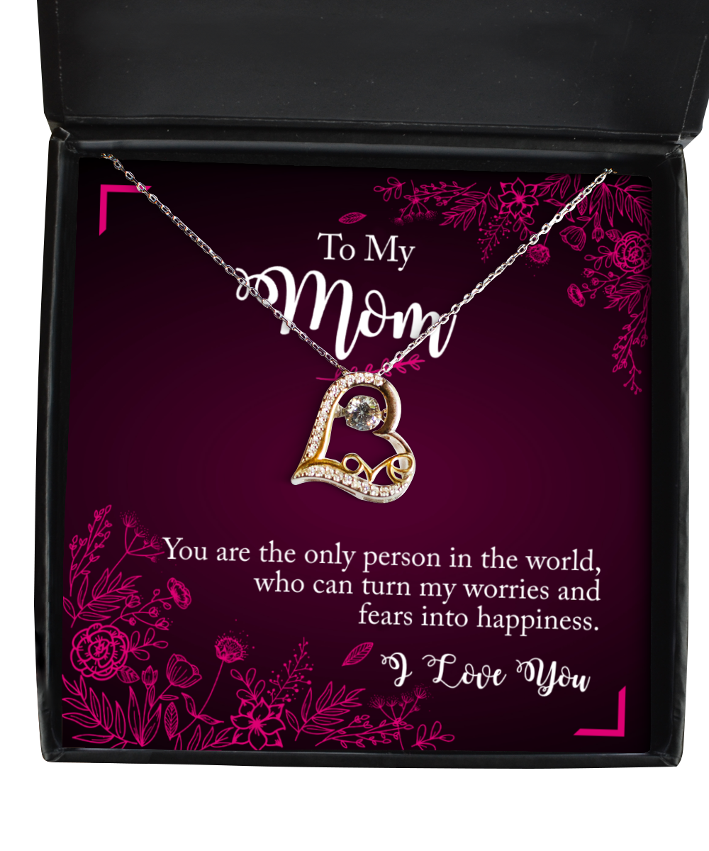 To My Loving Mom, Love Dancing Necklace For Mom, Thank you Mom Birthday Gift, I Love You Mom, Christmas Present Ideas To Mom