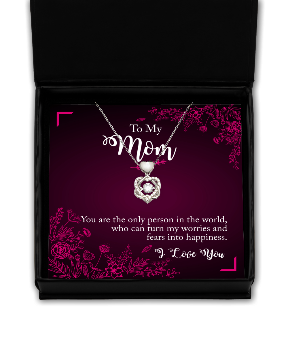 To My Loving Mom, Heart Knot Silver Necklace For Mom, Thank you Mom Birthday Gift, I Love You Mom, Christmas Present Ideas To Mom