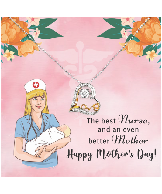 Mother's Day Gift For Nurse Mother, Love Dancing Necklace For Nurse Mother, To The Best Nurse Mother, Gift For Nurse Mother