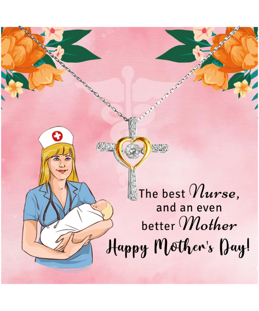 Mother's Day Gift For Nurse Mother, Cross Dancing Necklace For Nurse Mother, To The Best Nurse Mother, Gift For Nurse Mother