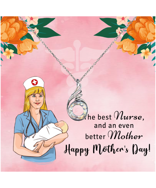 Mother's Day Gift For Nurse Mother, Rising Phoenix Necklace For Nurse Mother, To The Best Nurse Mother, Gift For Nurse Mother