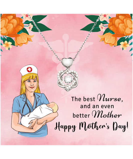 Mother's Day Gift For Nurse Mother, Heart Knot Silver Necklace For Nurse Mother, To The Best Nurse Mother, Gift For Nurse Mother