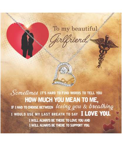 To My Beautiful Girlfriend, Love Dancing Necklace From Boyfriend, Gift For Girlfriend, Valentines Day Gift For Girlfriend