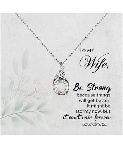 To My Strong Wife, Rising Phoenix Necklace For Wife, Wife Anniversary Present, Birthday Wife Gift from Husband, Gift To My Wife