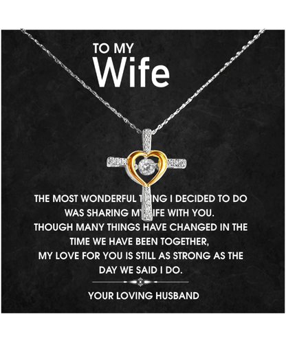 To My Wife, Cross Dancing Necklace From Husband To Wife, Birthday Wife Gift From Husband, Wife Anniversary Present, Gift To My Wife