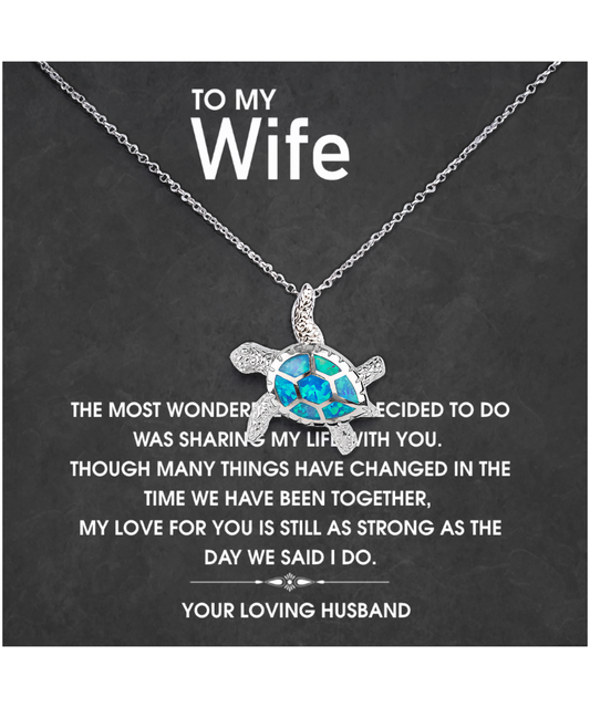 To My Wife, Opal Turtle Necklace From Husband To Wife, Birthday Wife Gift From Husband, Wife Anniversary Present, Gift To My Wife