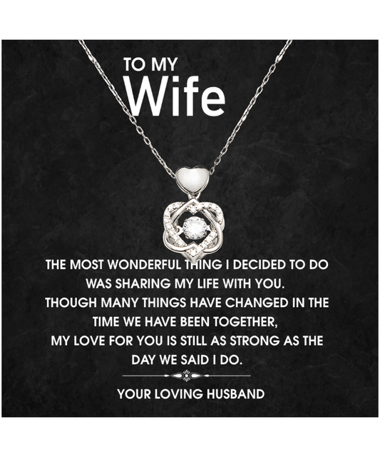 To My Wife, Heart Knot Silver Necklace From Husband To Wife, Birthday Wife Gift From Husband, Wife Anniversary Present, Gift To My Wife