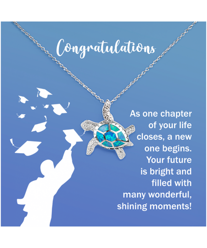 Graduation Gifts From Parents, Opal Turtle Necklace For College Graduation, Congratulations Gift For Sister, Jewelry For Graduates