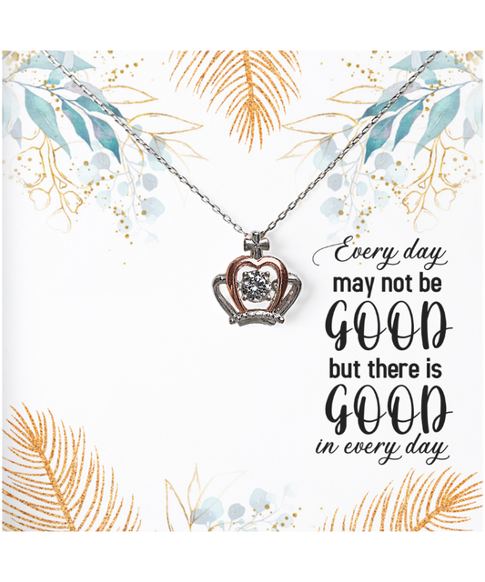 Everyday Jewelry, Crown Pendant Necklace Inspirational Gift, Positivity Message Jewelry Card, Reminder Gift For A Friend