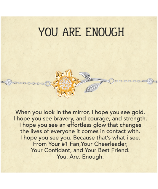 You Are Enough Best Friend, Sunflower Bracelet From Your Best Friend, Inspirational Gift For My Best Friend, To My Best Friend