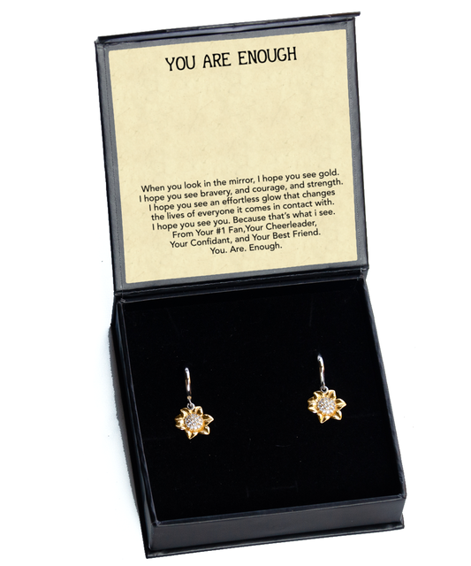 You Are Enough Best Friend, Sunflower Earrings From Your Best Friend, Inspirational Gift For My Best Friend, To My Best Friend