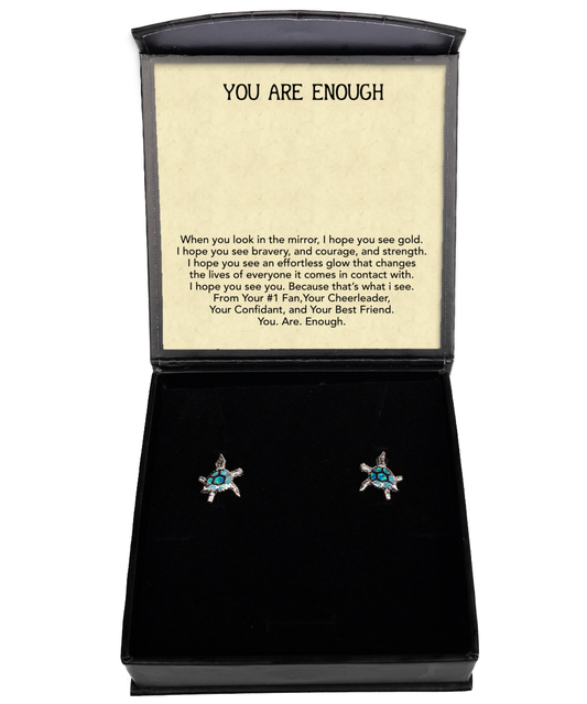 You Are Enough Best Friend, Opal Turtle Earrings From Your Best Friend, Inspirational Gift For My Best Friend, To My Best Friend